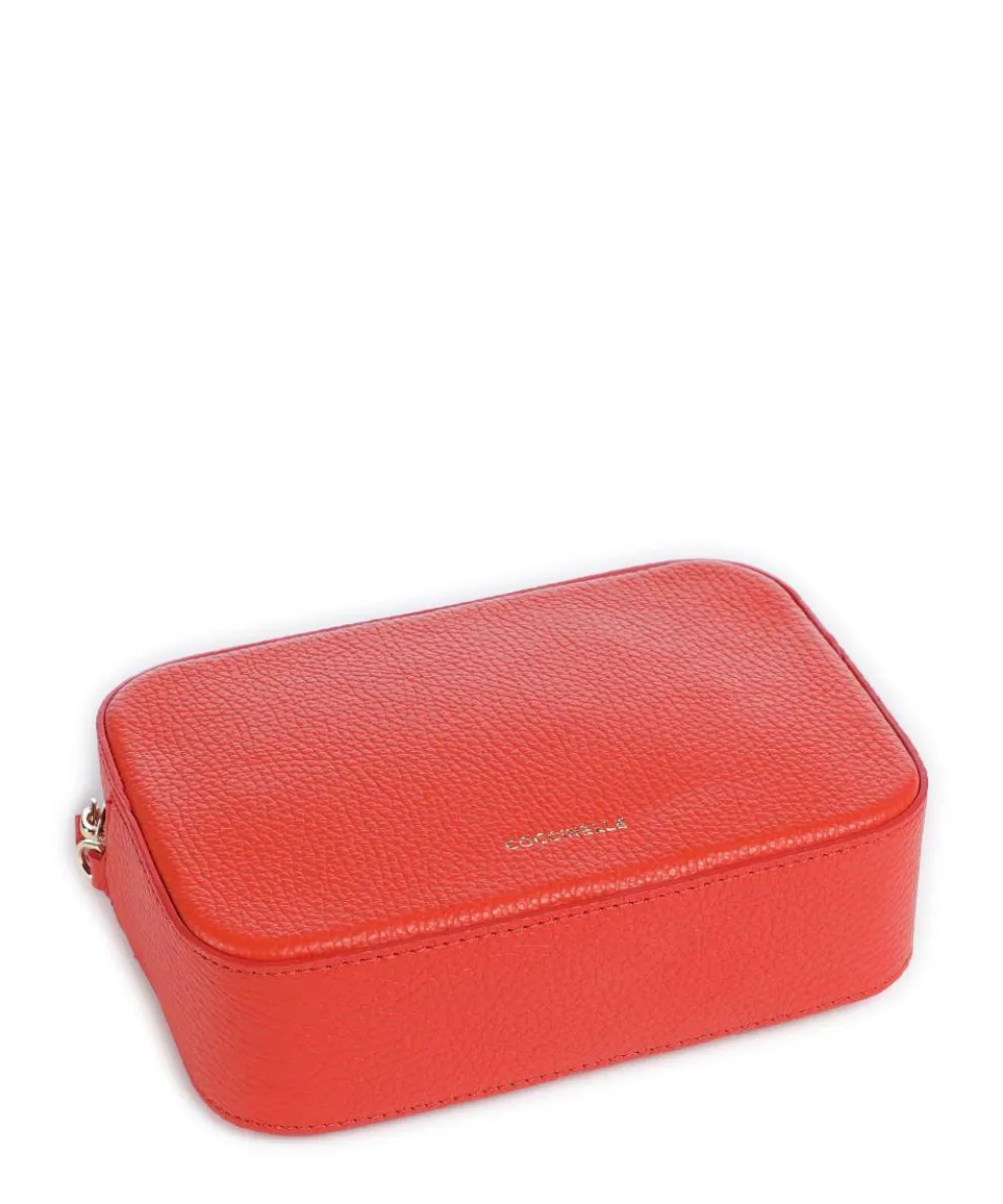 Tebe Umhängetasche genarbtes Leder orange