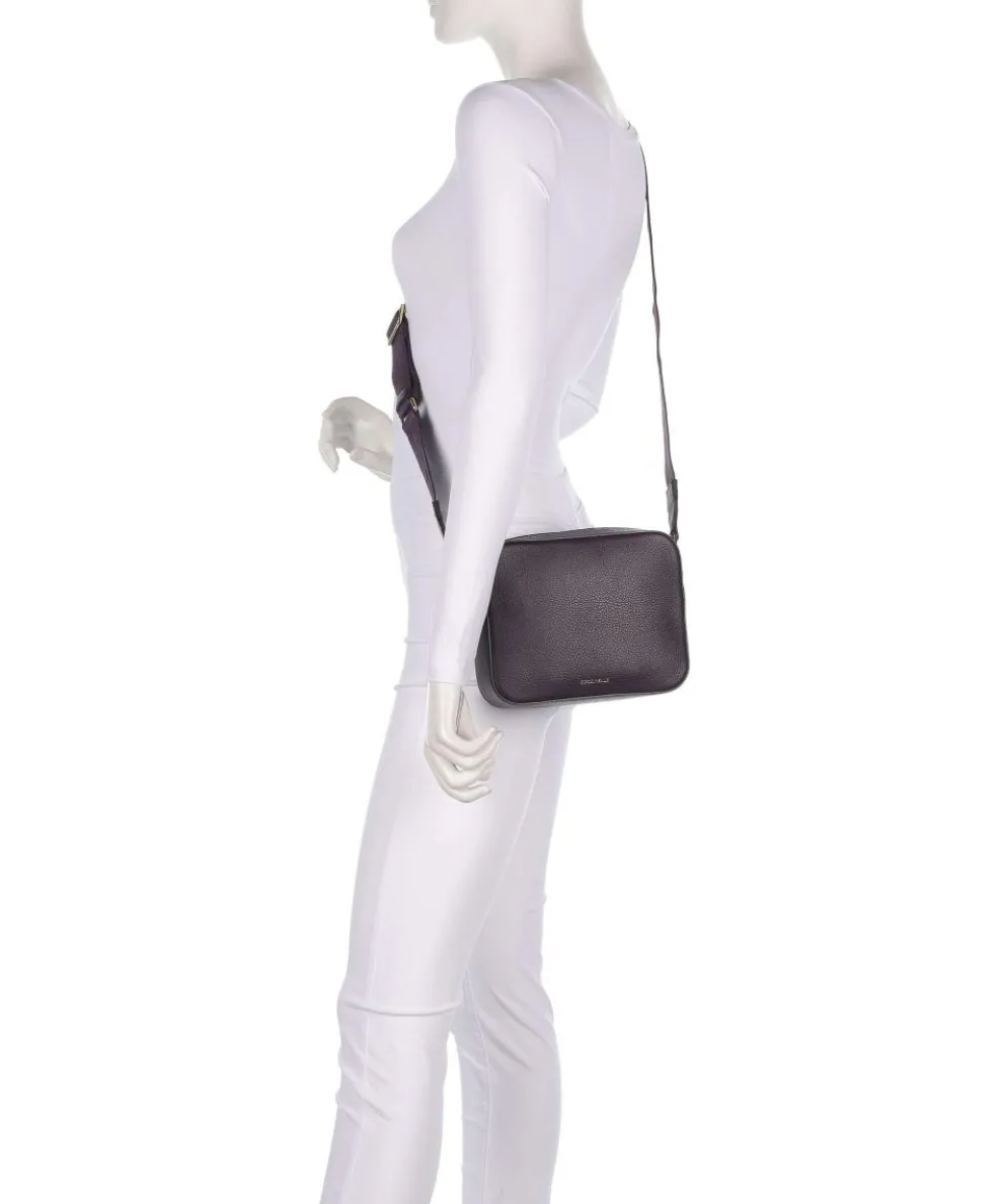 Tebe Umhängetasche genarbtes Leder pflaume