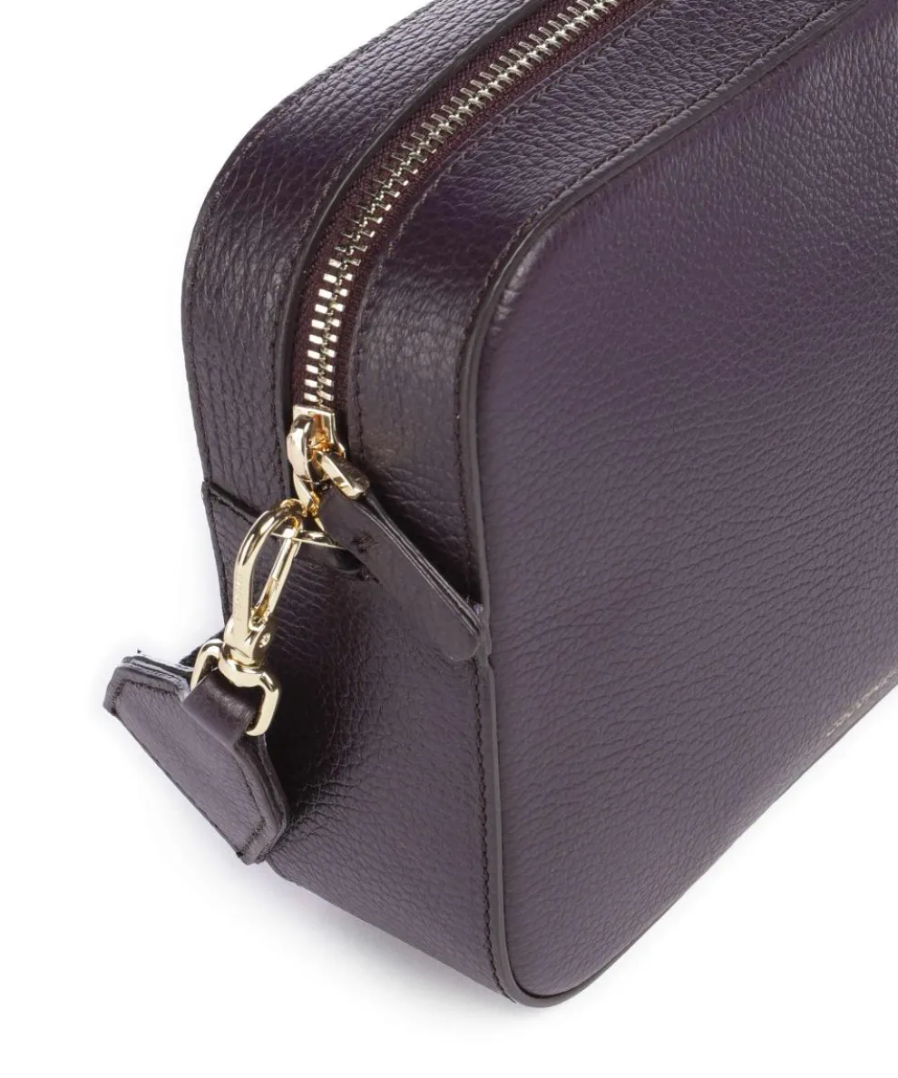 Tebe Umhängetasche genarbtes Leder pflaume