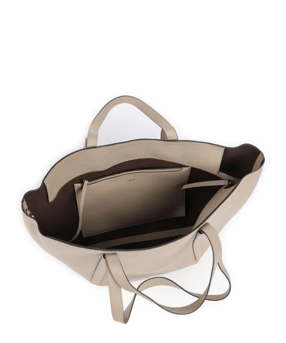 Tekla Cosmo Large Shopper genarbtes Leder beige