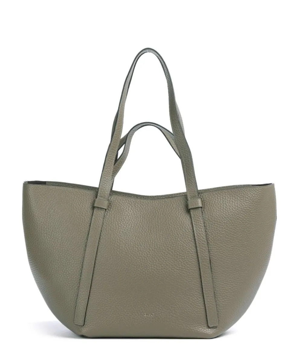 Tekla Cosmo Large Shopper genarbtes Leder taupe