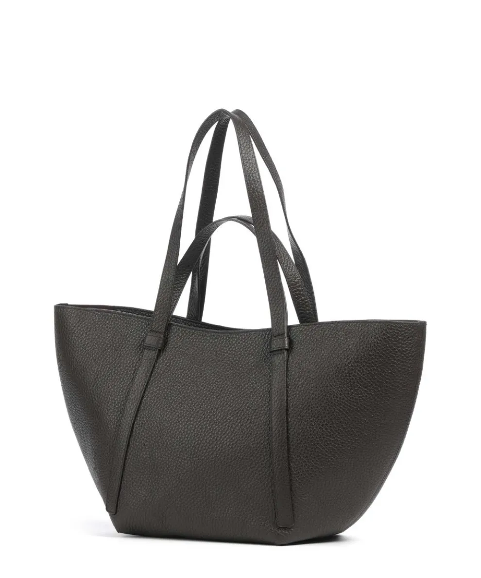 Tekla Cosmo Large Shopper genarbtes Leder dunkelbraun