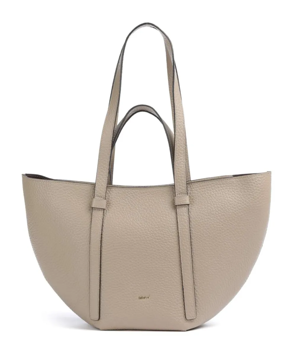 Tekla Cosmo Medium Shopper genarbtes Leder beige