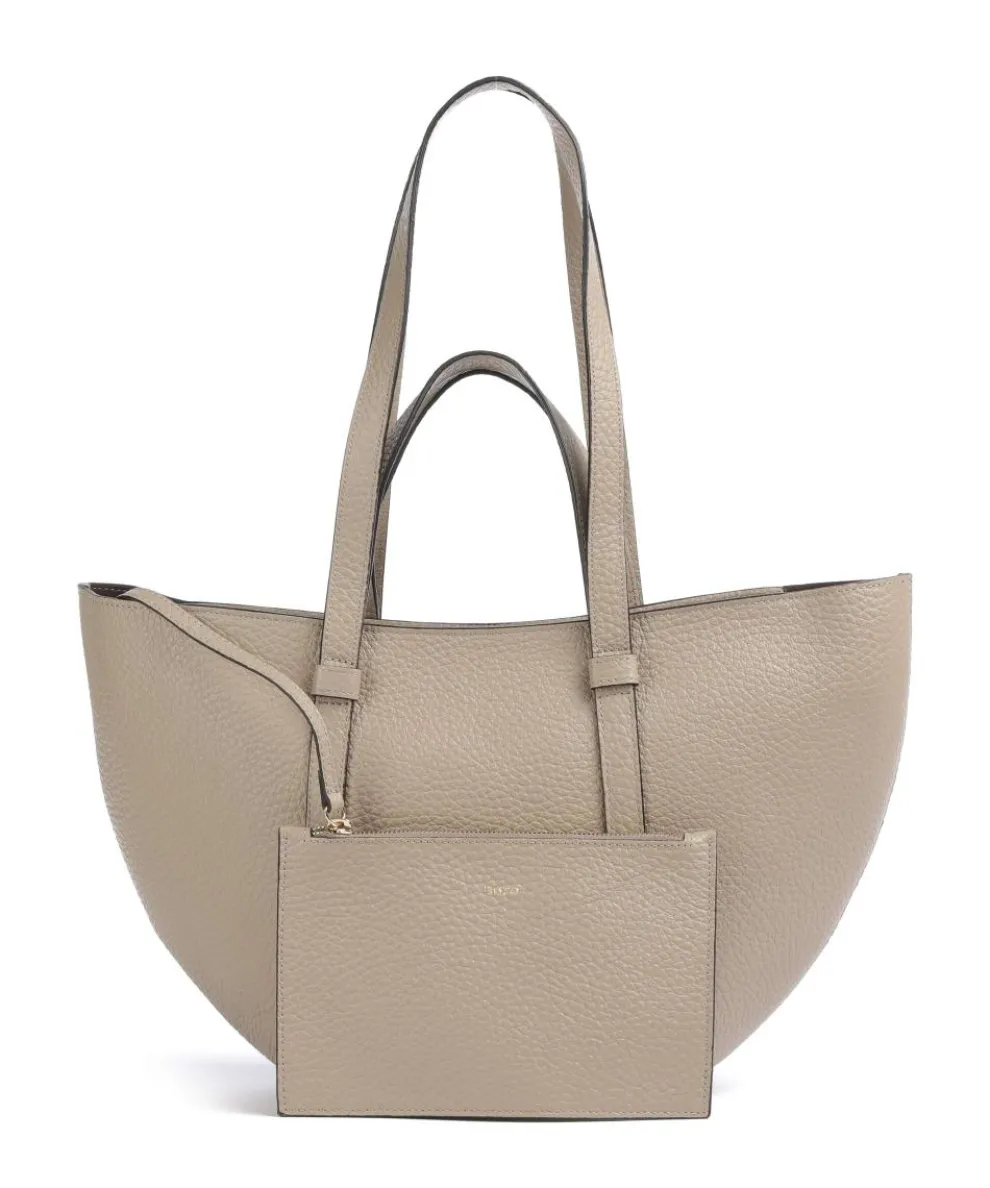 Tekla Cosmo Medium Shopper genarbtes Leder beige