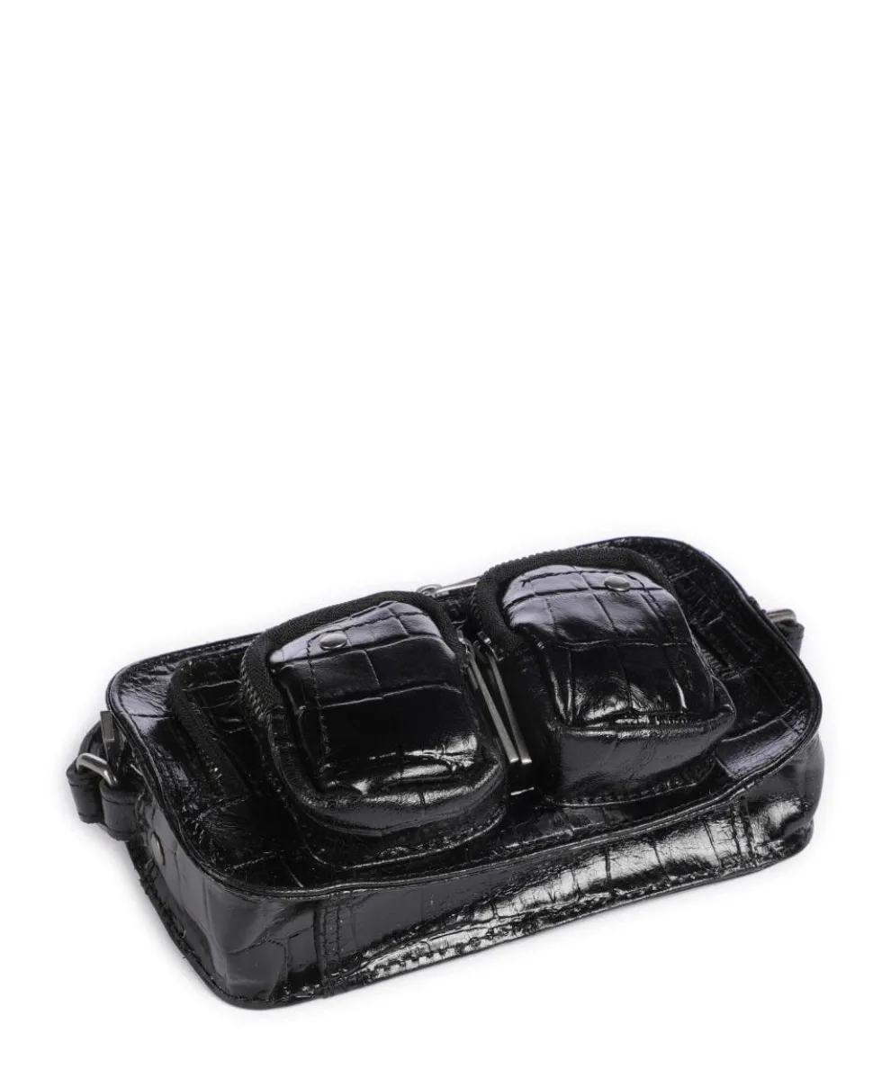 Texas Helena Umhängetasche geprägtes Leder schwarz