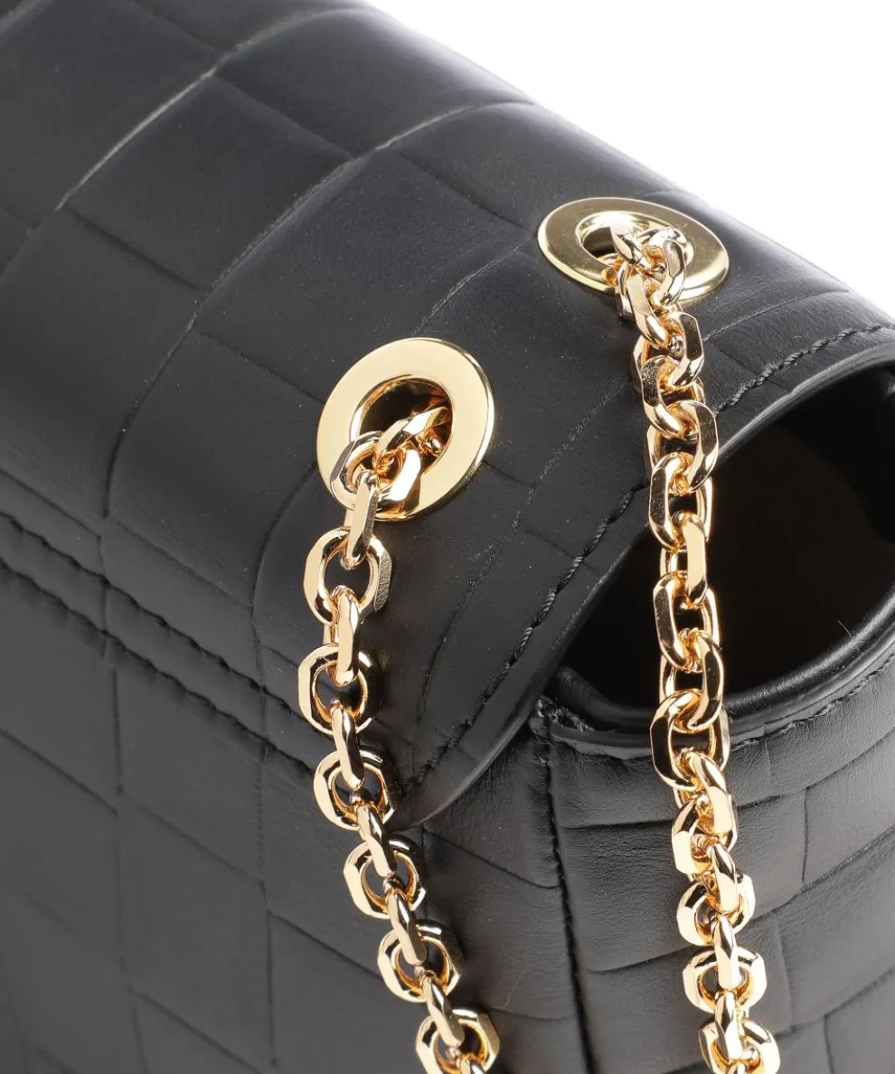 Tile Biasca Schultertasche fein genarbtes Kalbsleder schwarz