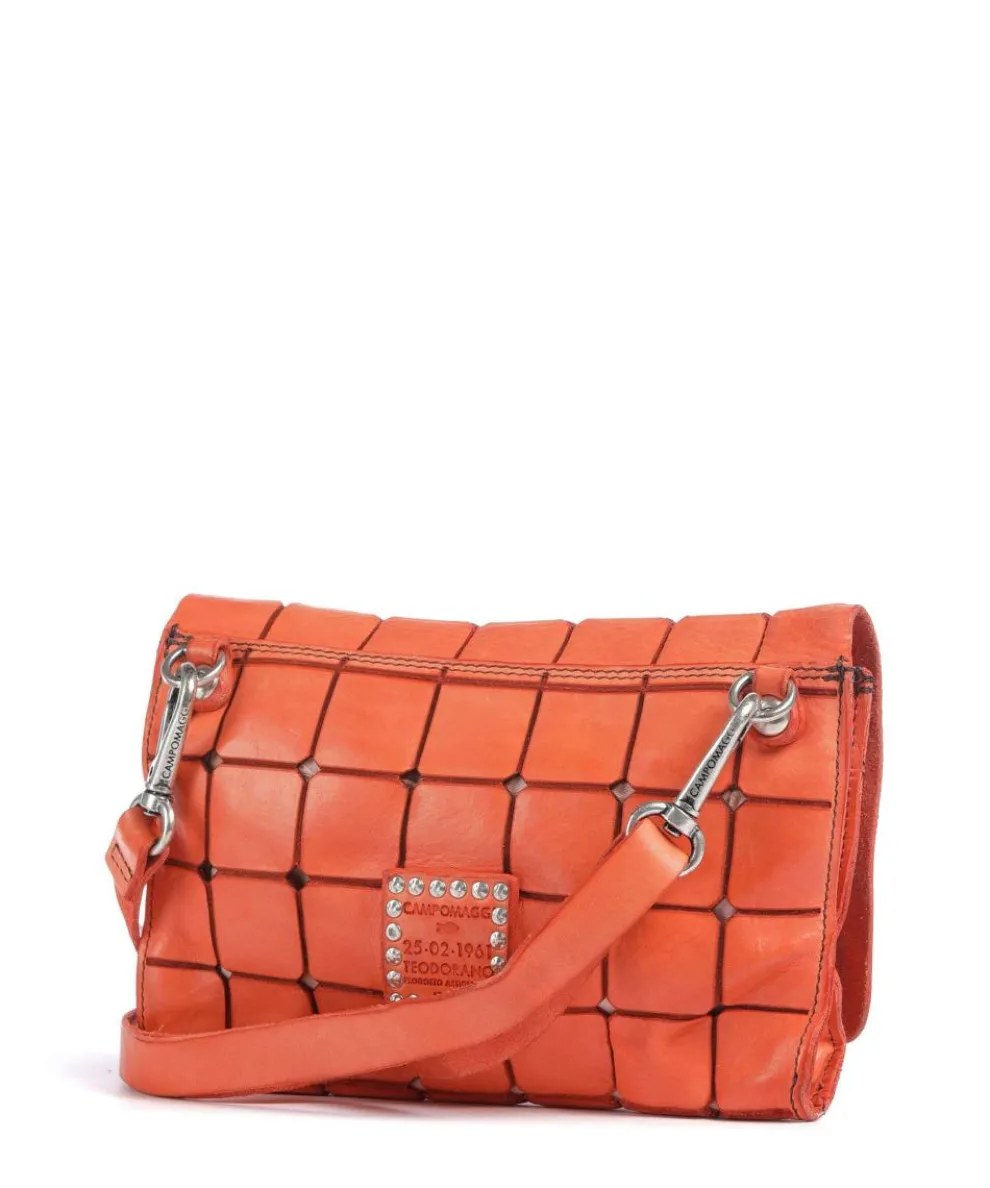 Umhängetasche genarbtes Rindsleder orange