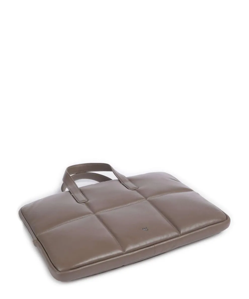 Togean Aktentasche 13″ fein genarbtes Leder taupe