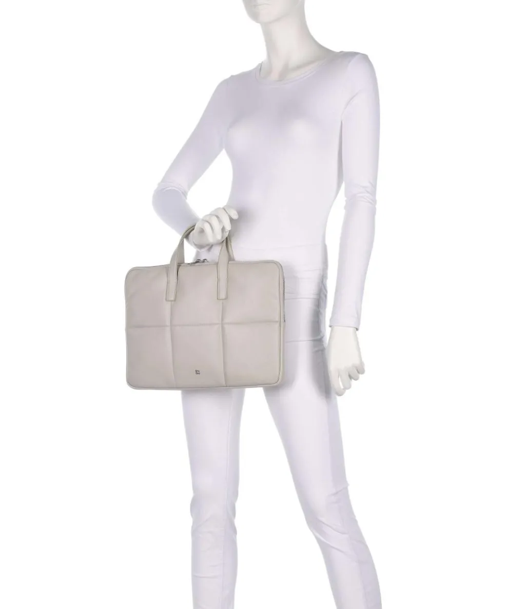 Togean Aktentasche 13″ fein genarbtes Leder hellgrau