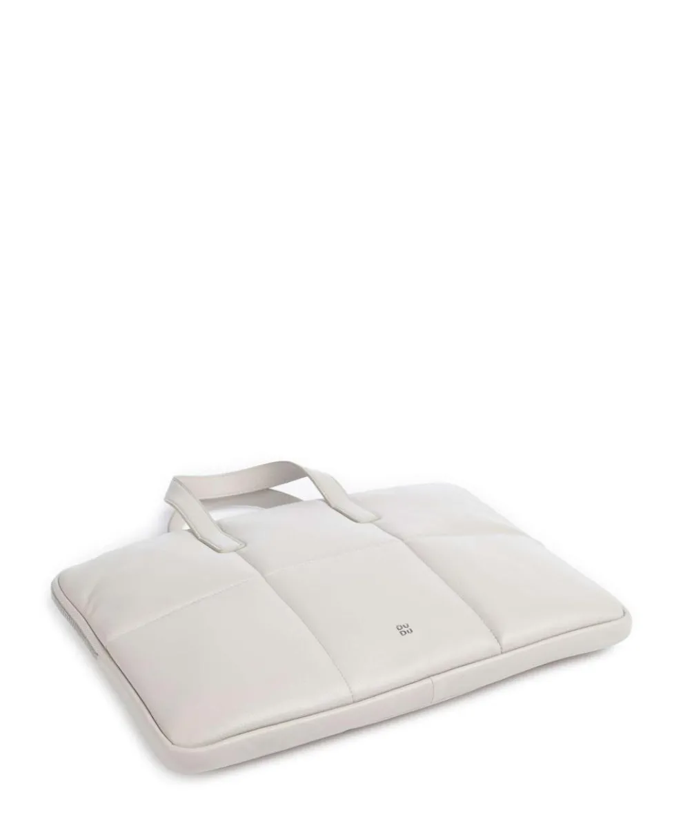 Togean Aktentasche 13″ fein genarbtes Leder hellgrau