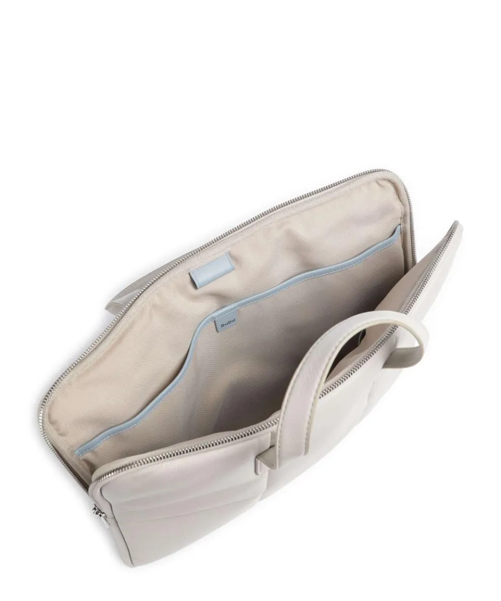 Togean Aktentasche 13″ fein genarbtes Leder hellgrau