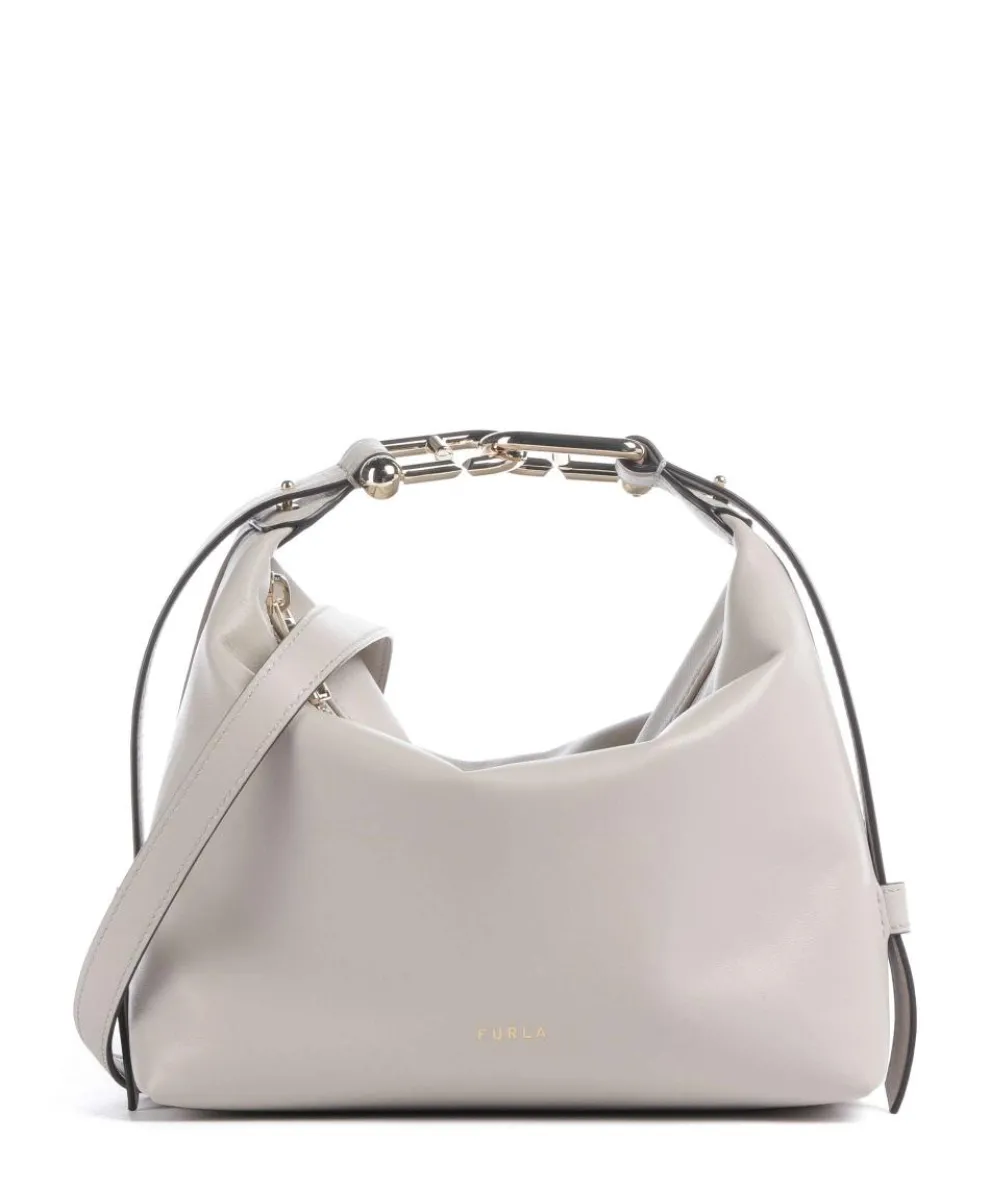 Tonie Mini Handtasche fein genarbtes Leder hellgrau