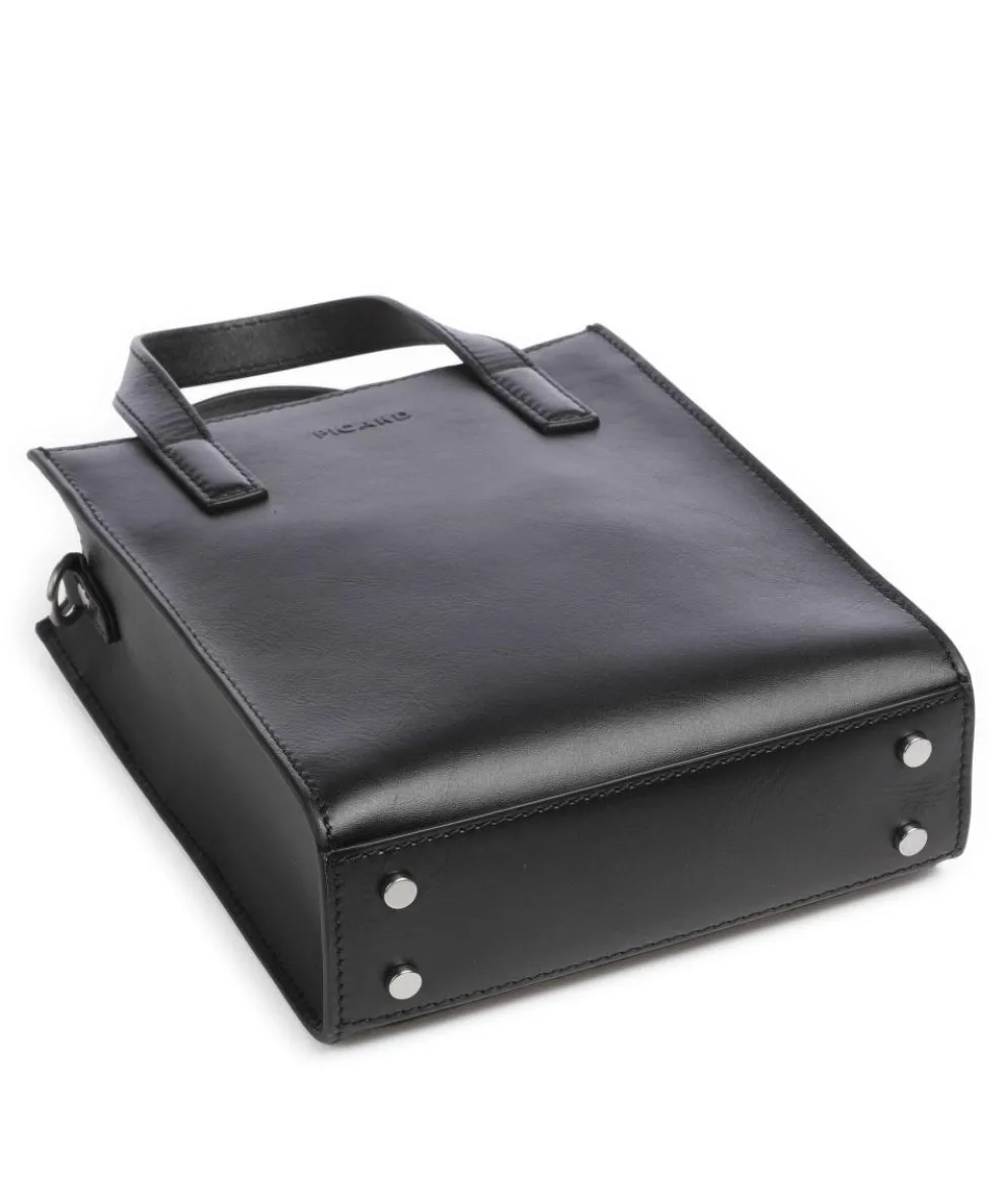 Toscana Umhängetasche fein genarbtes Rindsleder schwarz