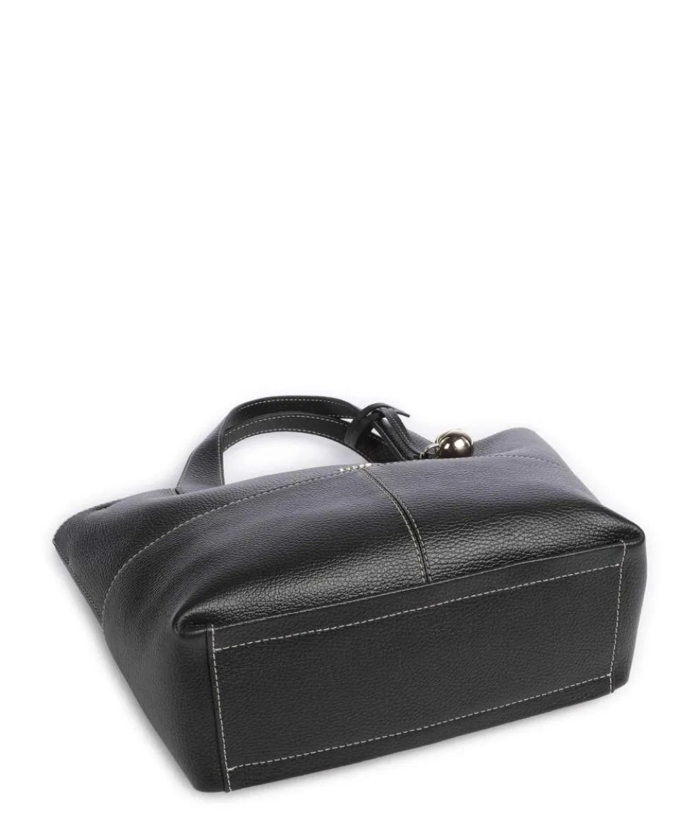 Primrose M Handtasche genarbtes Leder schwarz