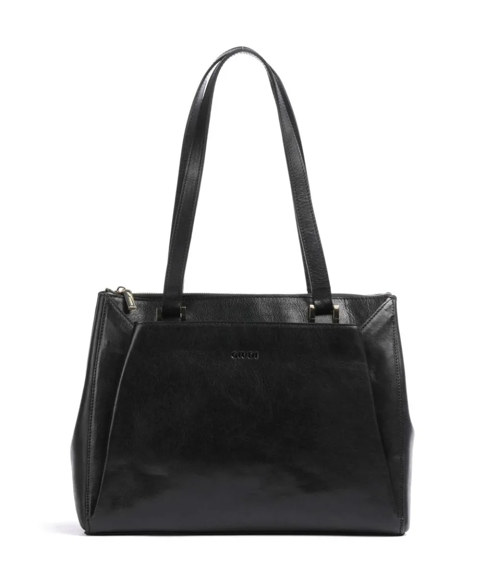 Crown Shopper fein genarbtes Rindsleder schwarz