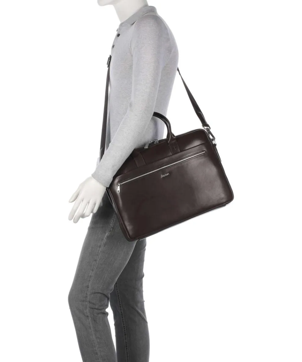 Treviso Pandion Aktentasche 15″ genarbtes Leder dunkelbraun