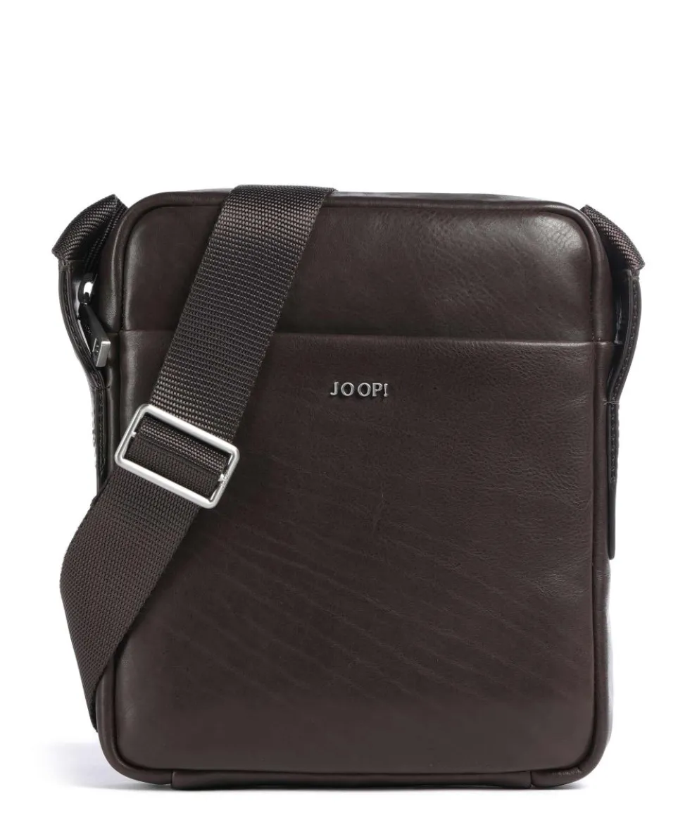 Treviso Remus Umhängetasche fein genarbtes Rindsleder dunkelbraun