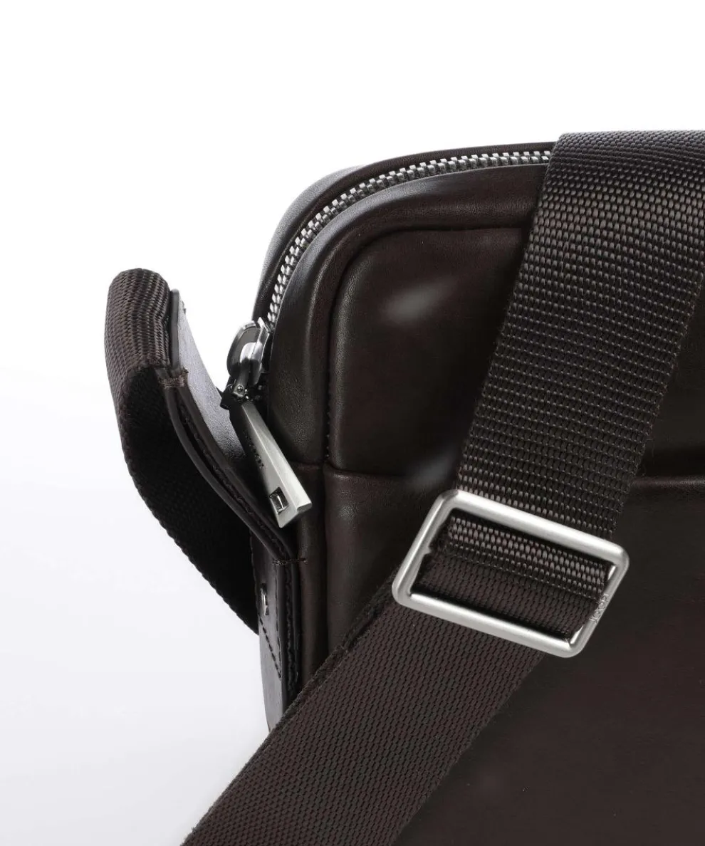 Treviso Remus Umhängetasche fein genarbtes Rindsleder dunkelbraun