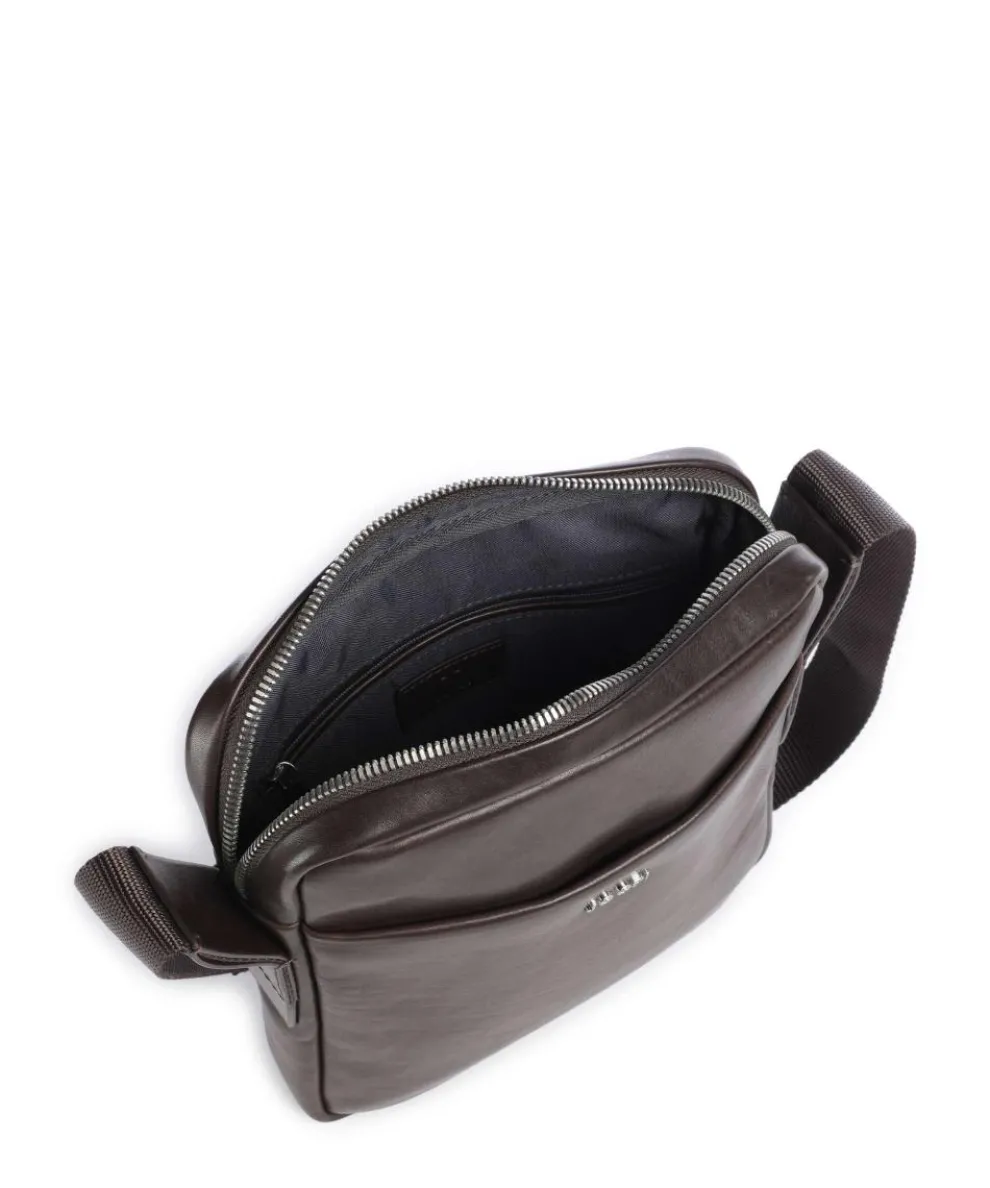 Treviso Remus Umhängetasche fein genarbtes Rindsleder dunkelbraun