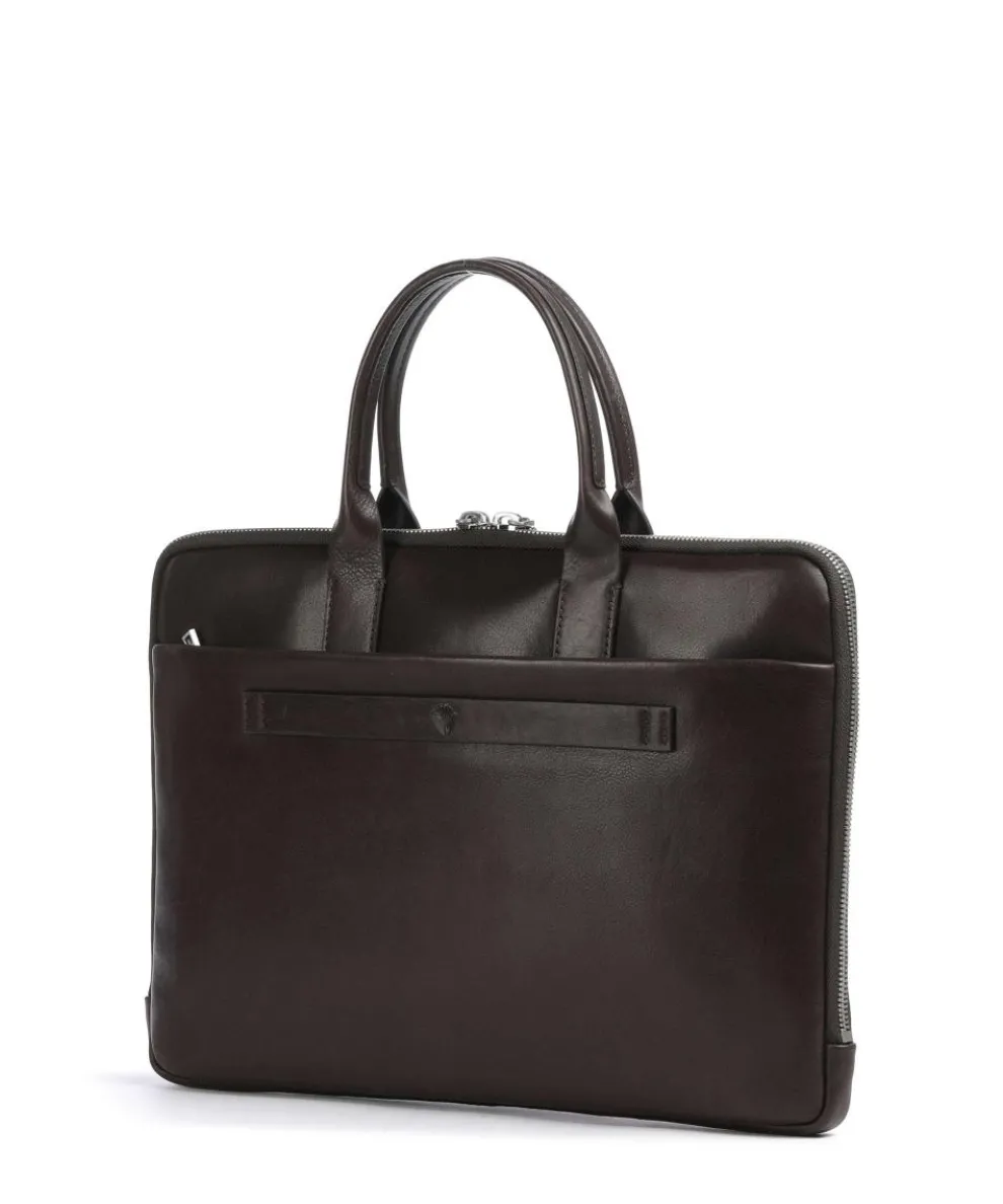Treviso Samu Aktentasche 15″ fein genarbtes Rindsleder dunkelbraun