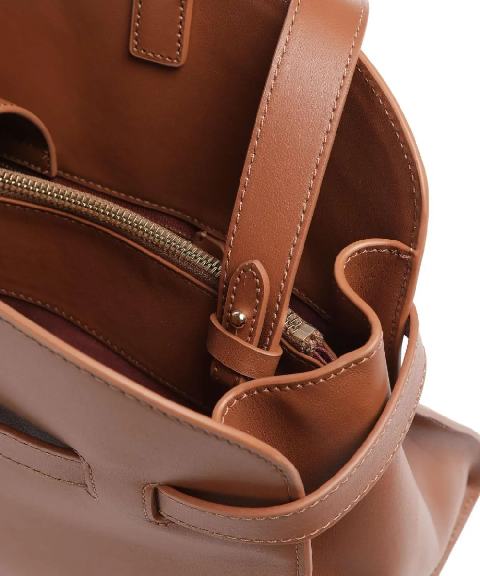 Sabine Handtasche fein genarbtes Rindsleder braun