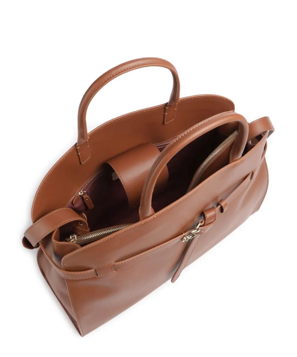 Sabine Handtasche fein genarbtes Rindsleder braun