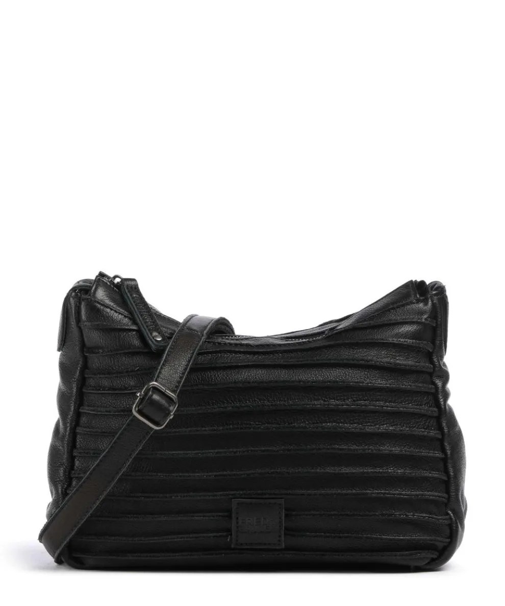 Bestseller Umhängetasche genarbtes Leder schwarz