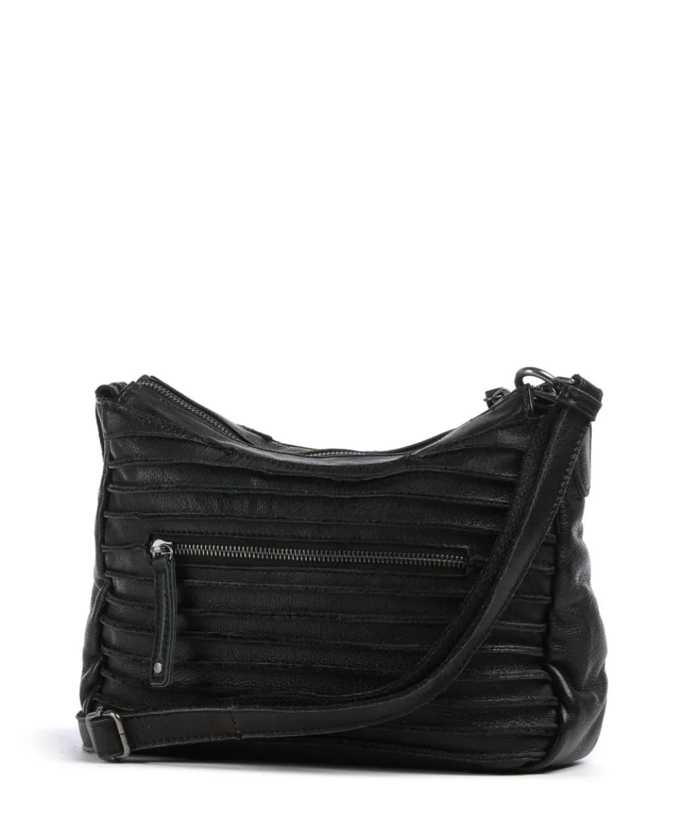 Bestseller Umhängetasche genarbtes Leder schwarz