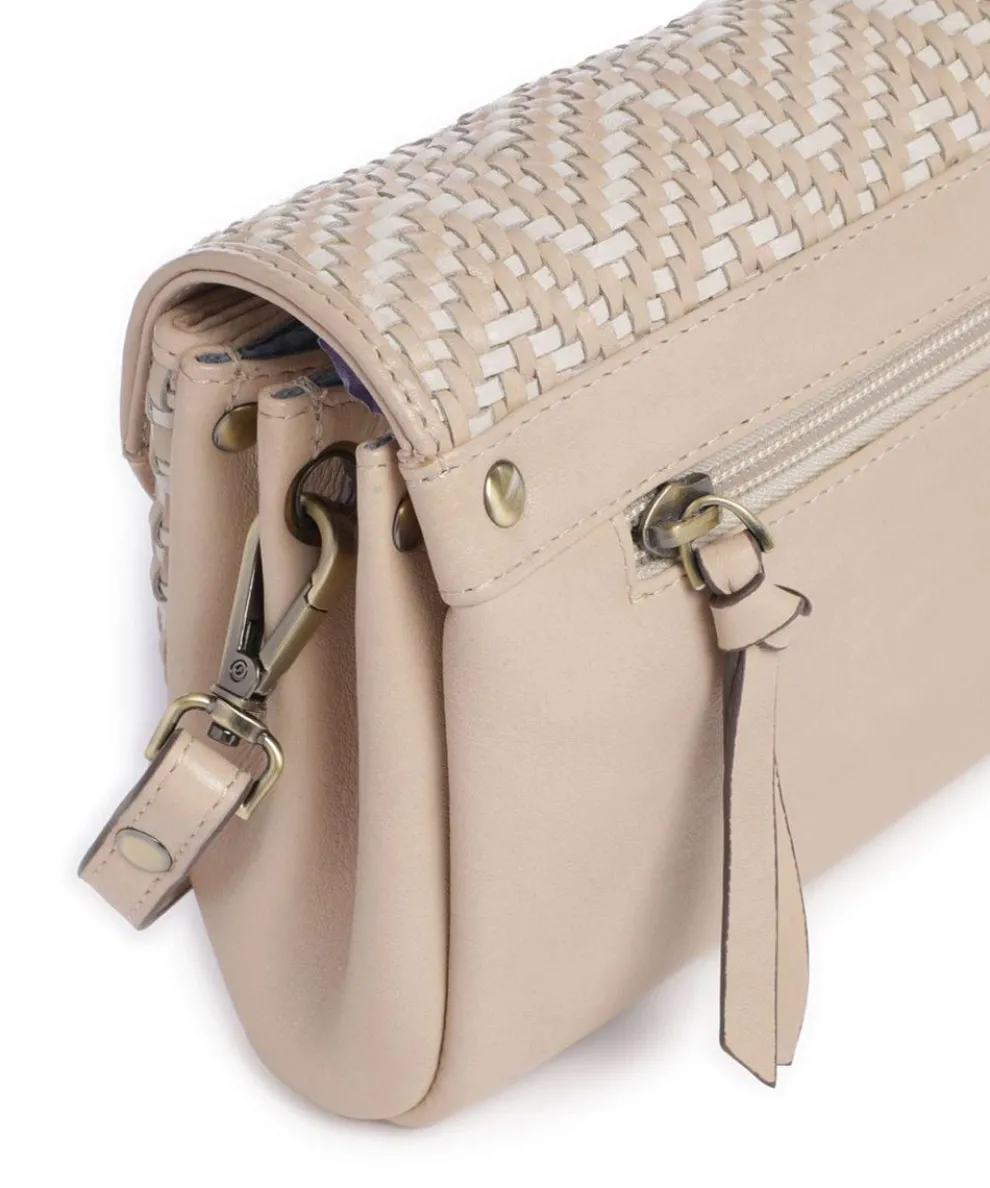 Samos Umhängetasche fein genarbtes Rindsleder beige