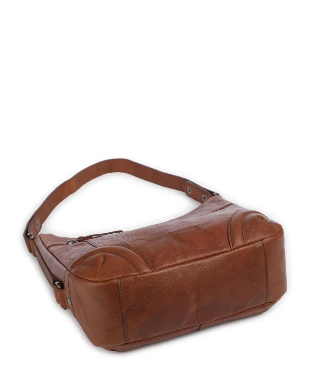 Bronco Candee Beuteltasche fein genarbtes Leder cognac