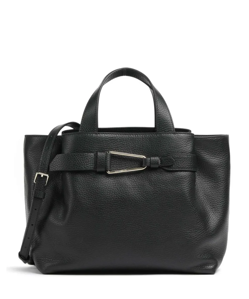 Malory Handtasche genarbtes Leder schwarz