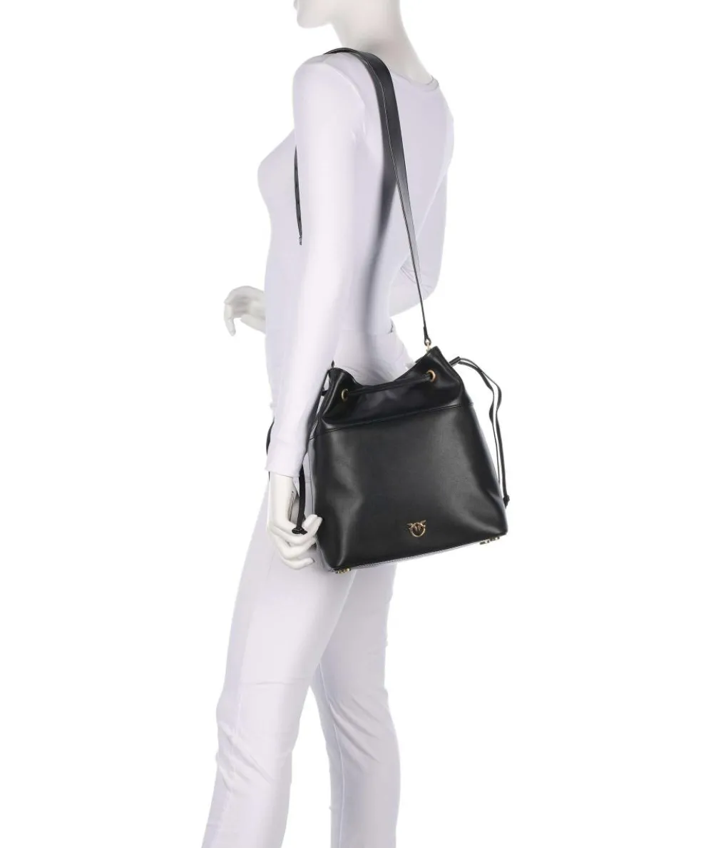 Secchiello Classic Bucket bag fein genarbtes Kalbsleder schwarz