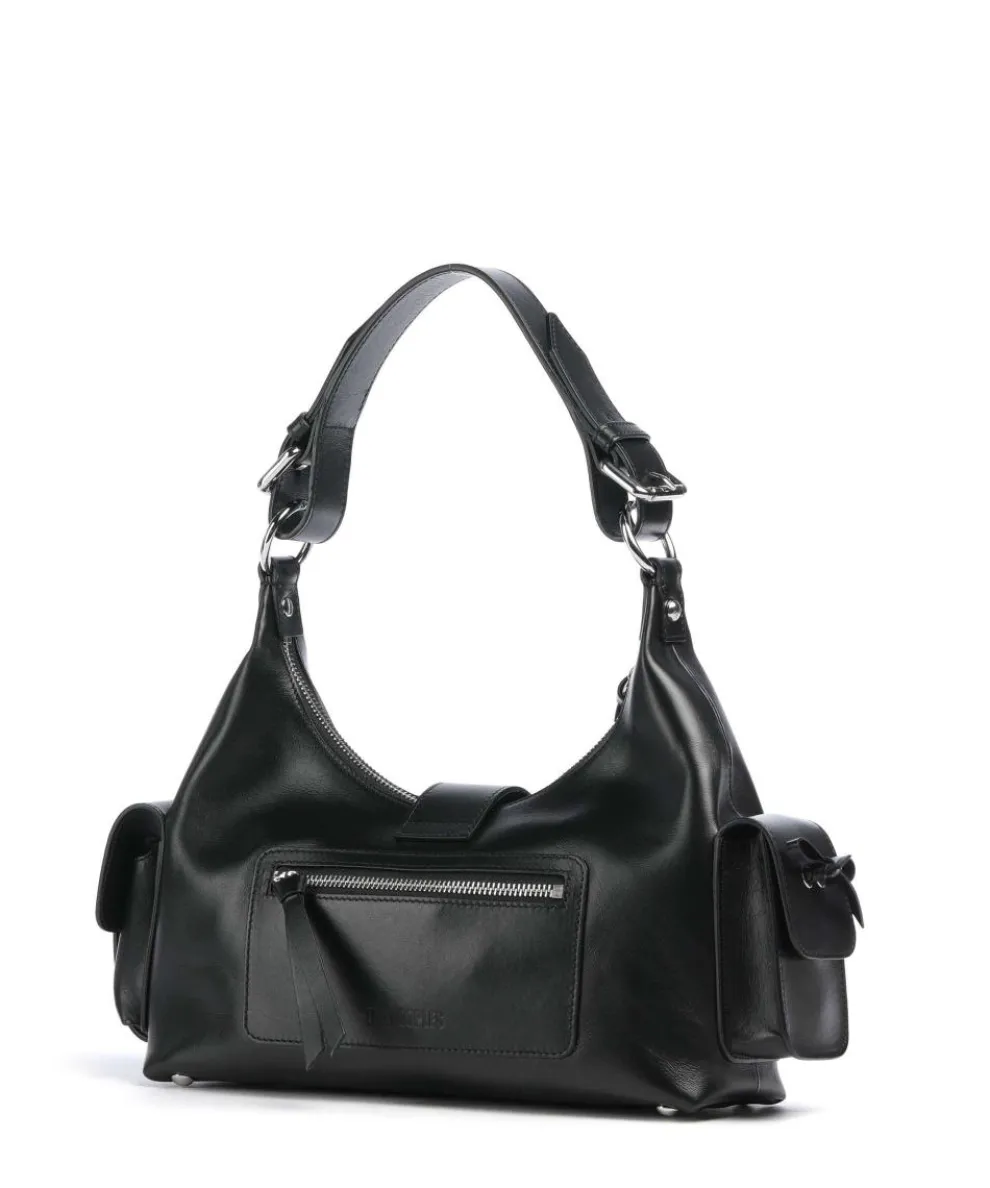 Amelia Schultertasche fein genarbtes Rindsleder schwarz