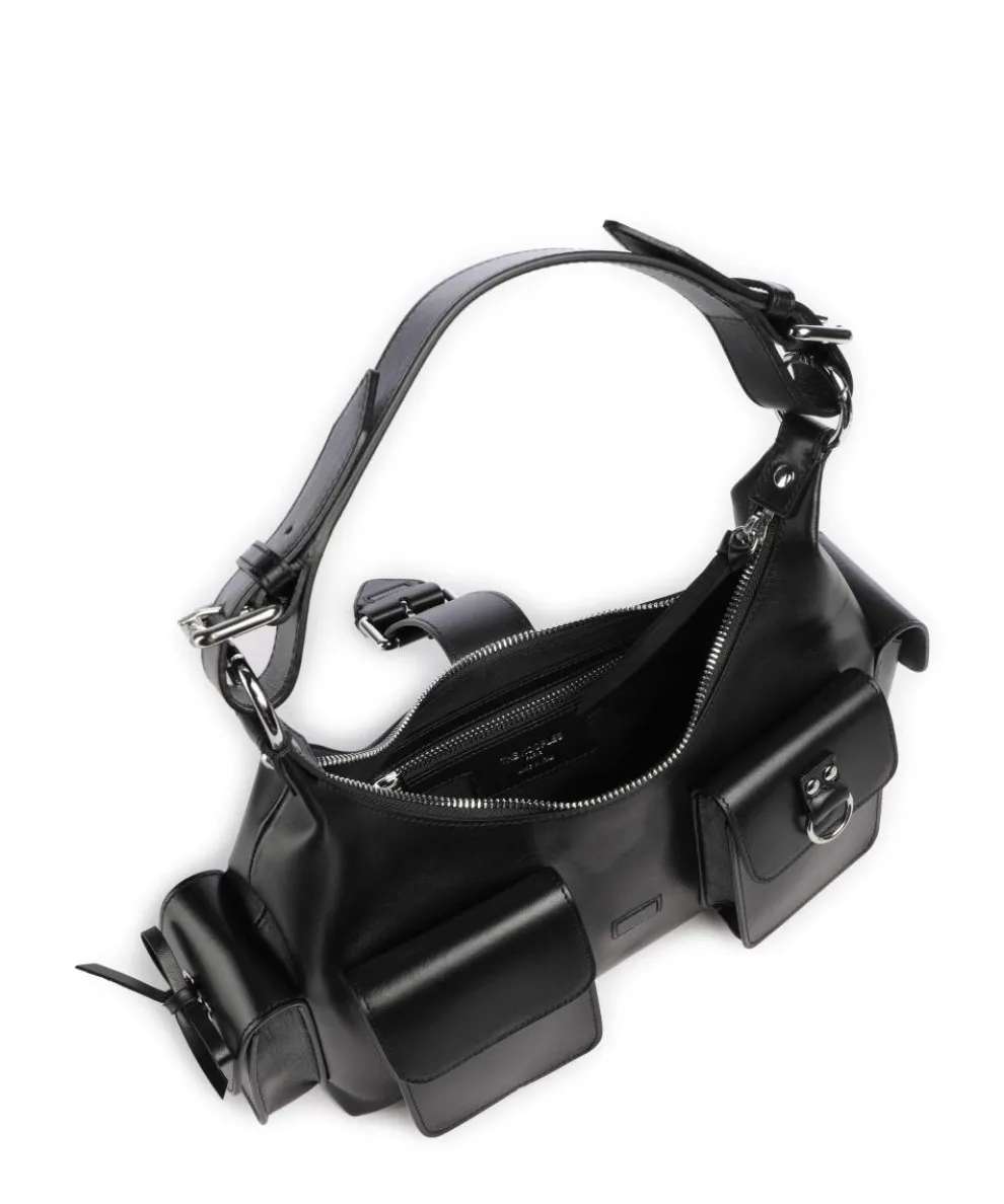 Amelia Schultertasche fein genarbtes Rindsleder schwarz