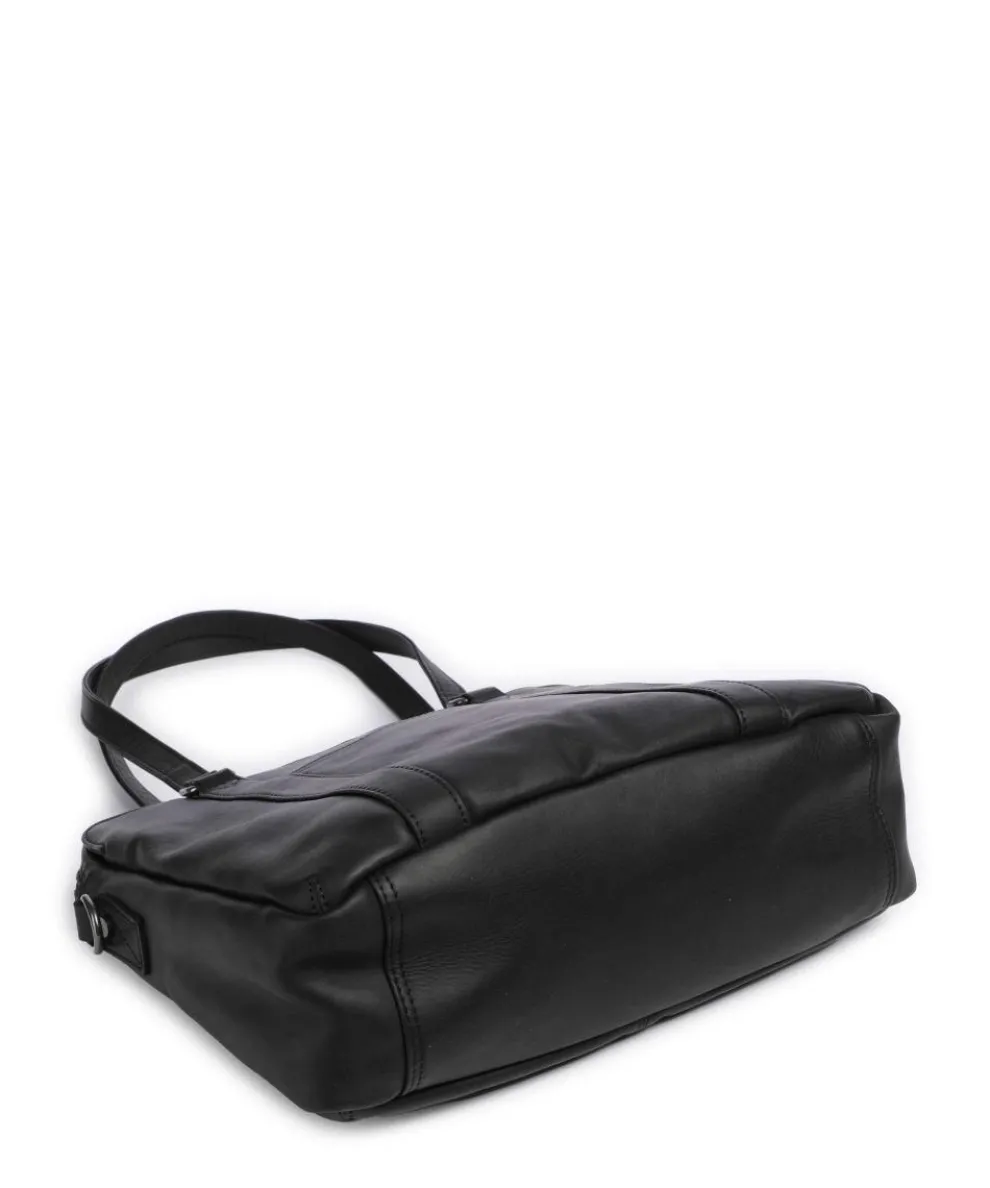 Cow Wax Pull Up Pretoria Schultertasche 13″ Rindsleder schwarz