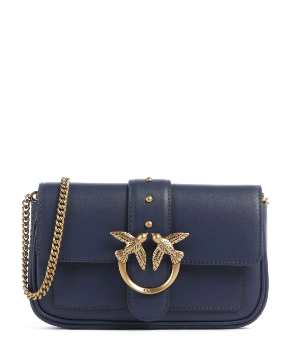 Love One Pocket Geldbörse fein genarbtes Leder dunkelblau