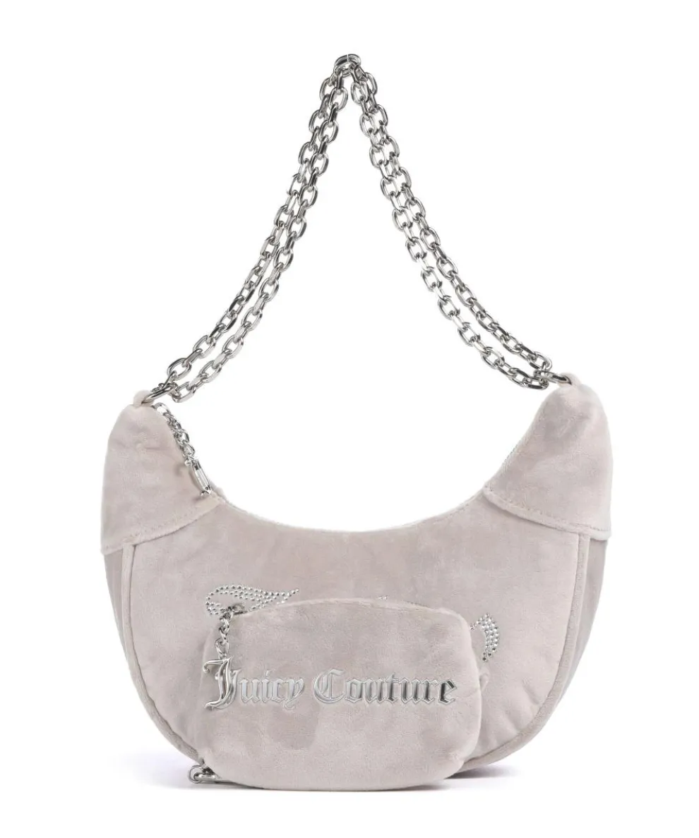 Kimberly S Schultertasche Samtgewebe hellgrau