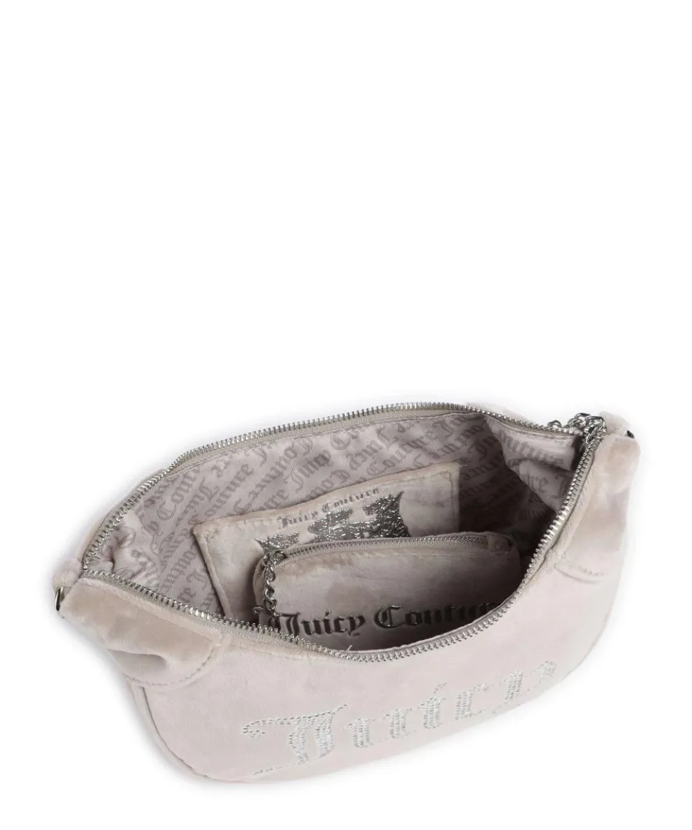 Kimberly S Schultertasche Samtgewebe hellgrau