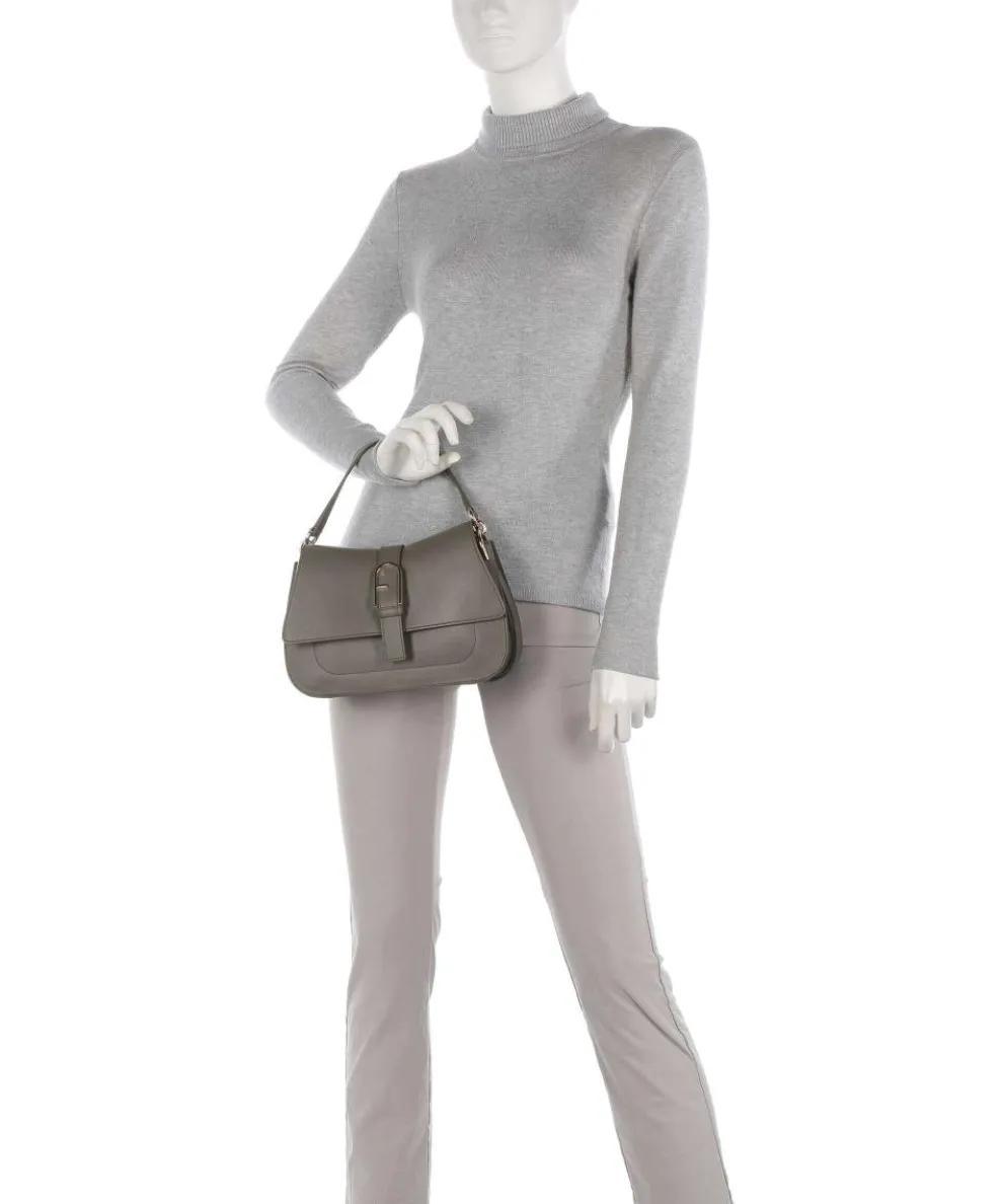 Flow M Handtasche fein genarbtes Leder khaki