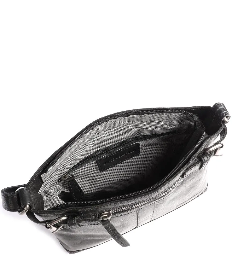 Bronco Umhängetasche Leder schwarz