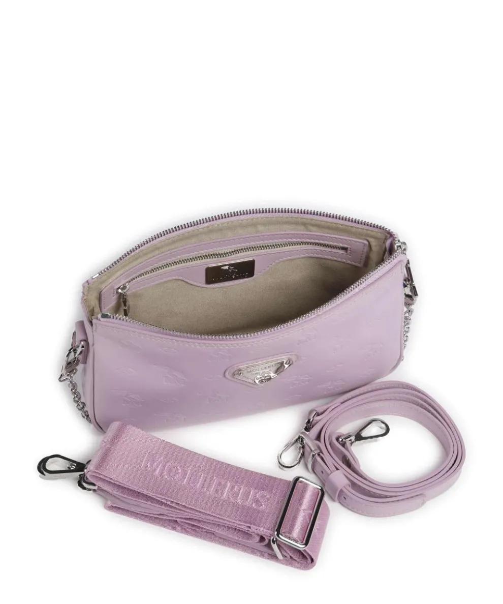 Stampato Zell Schultertasche Kalbsleder flieder