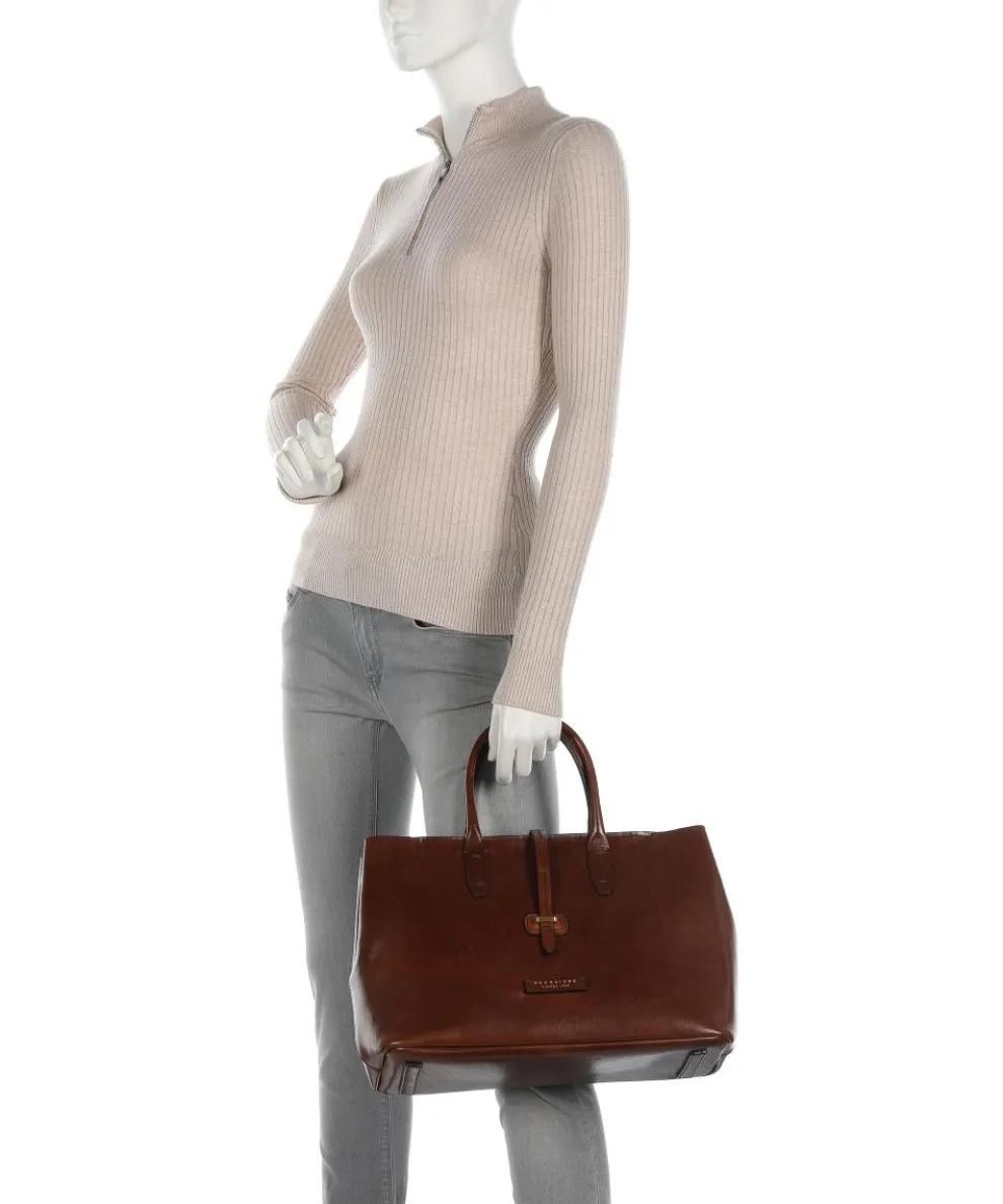 Dalston Handtasche glattes Leder braun