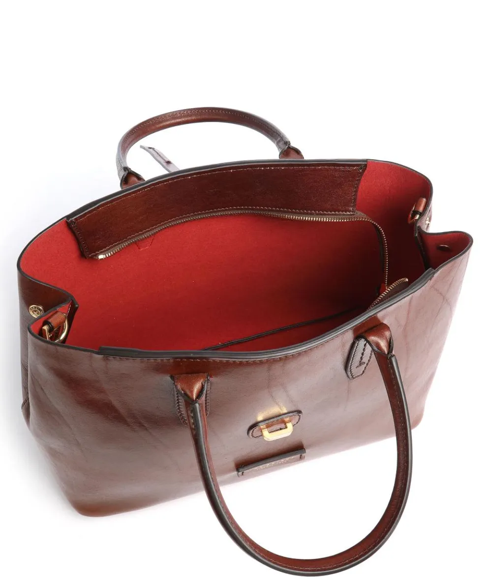 Dalston Handtasche glattes Leder braun