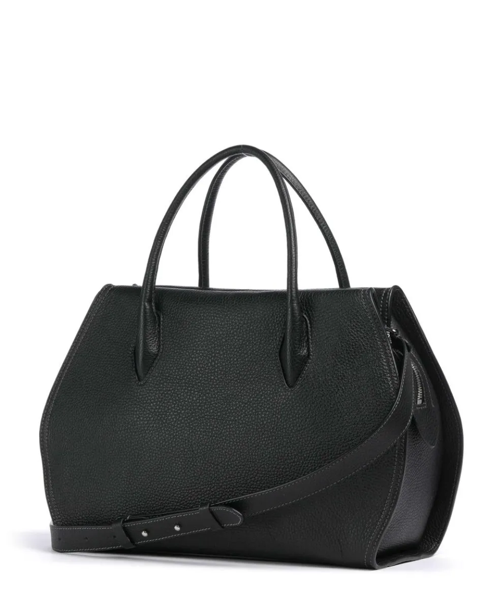 Lord Handtasche genarbtes Leder schwarz