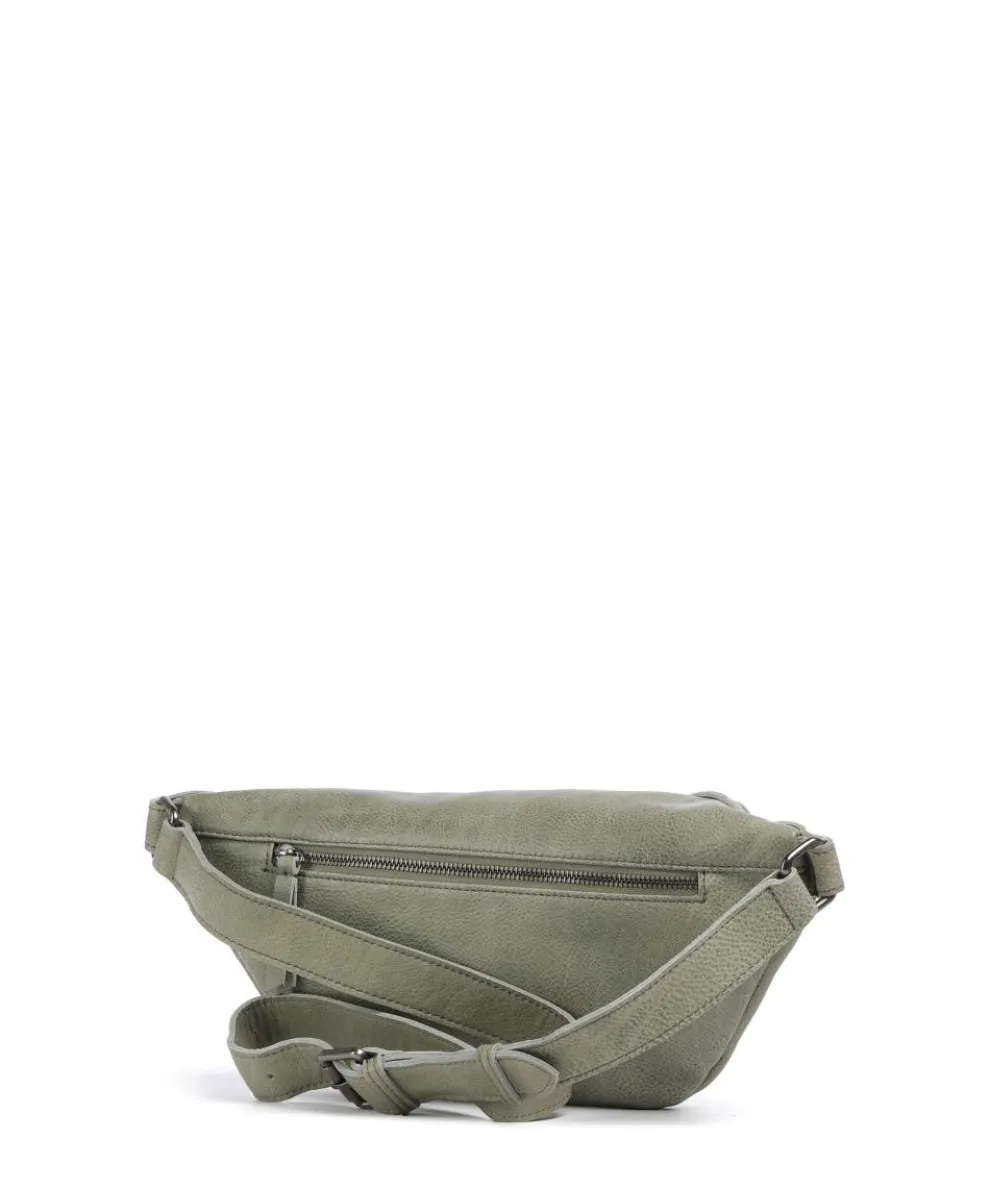 My old Friend Umhängetasche genarbtes Leder graugrün