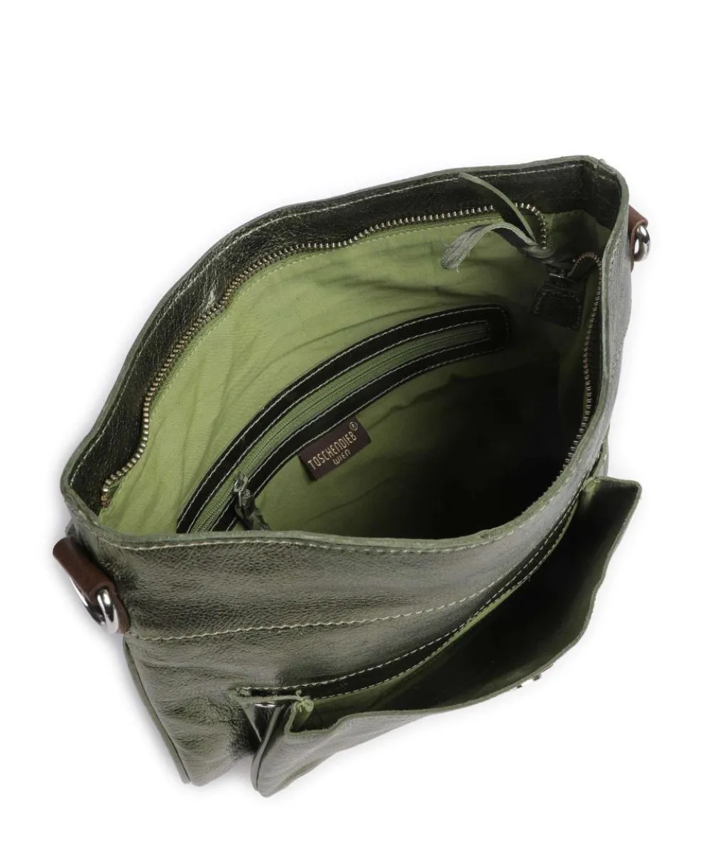 Salvatorgasse 2 Umhängetasche genarbtes Rindsleder dunkelgrün