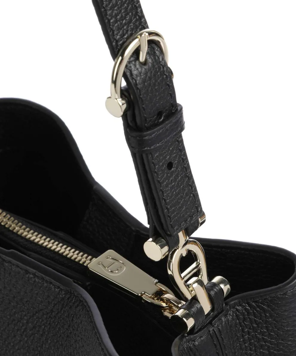 Delia S Bucket bag genarbtes Rindsleder schwarz