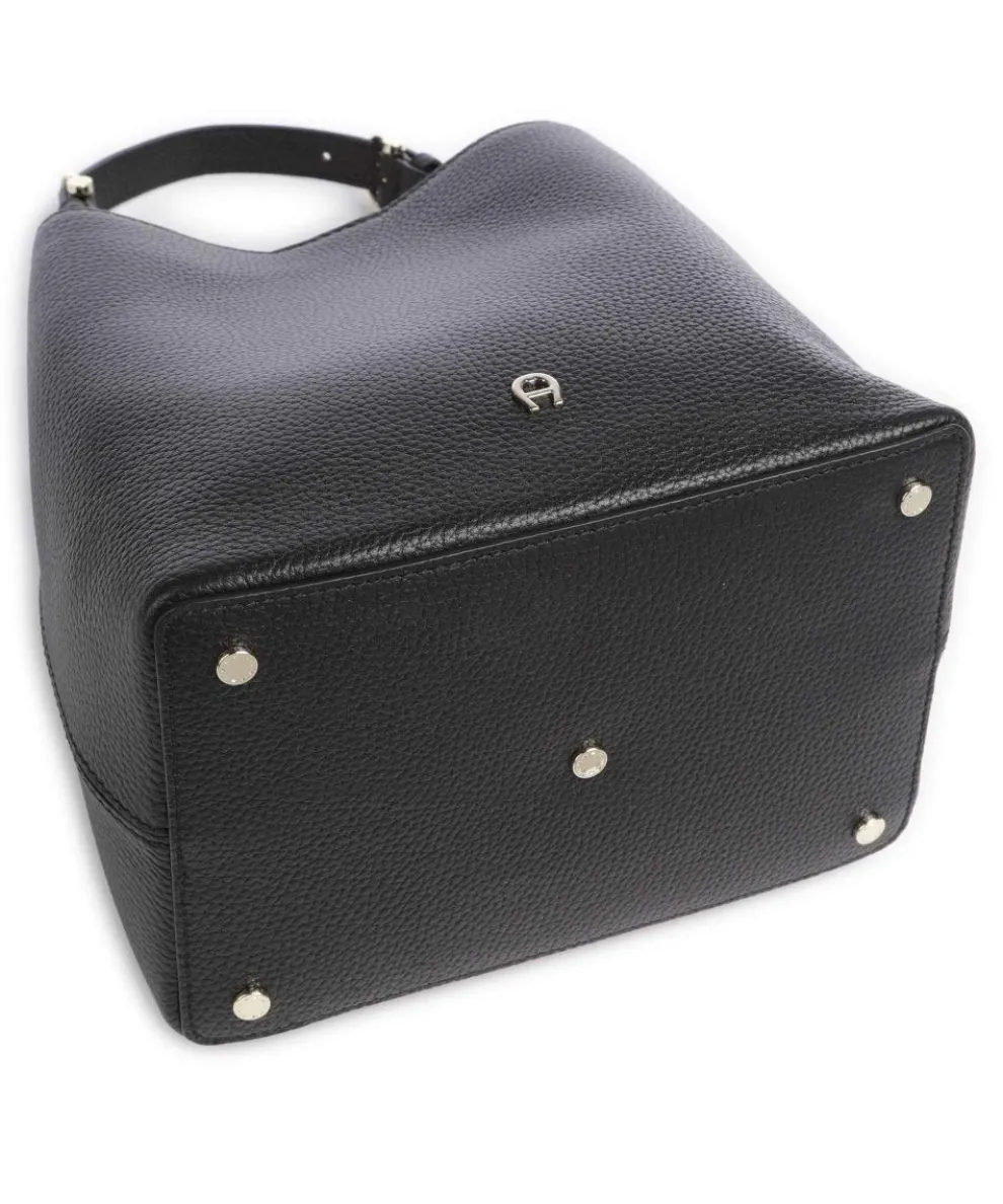 Delia S Bucket bag genarbtes Rindsleder schwarz