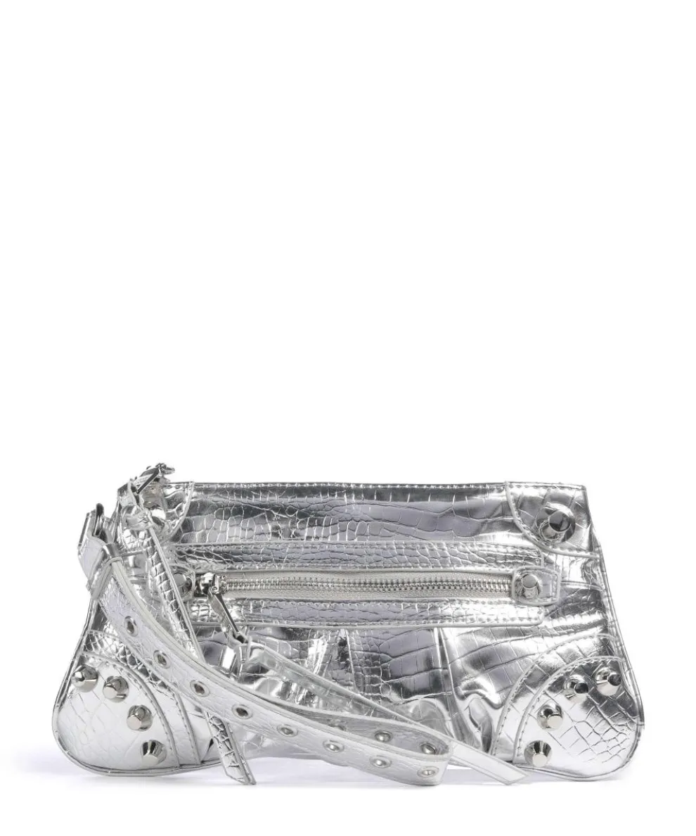 BDOVA Clutch Lederimitat silber