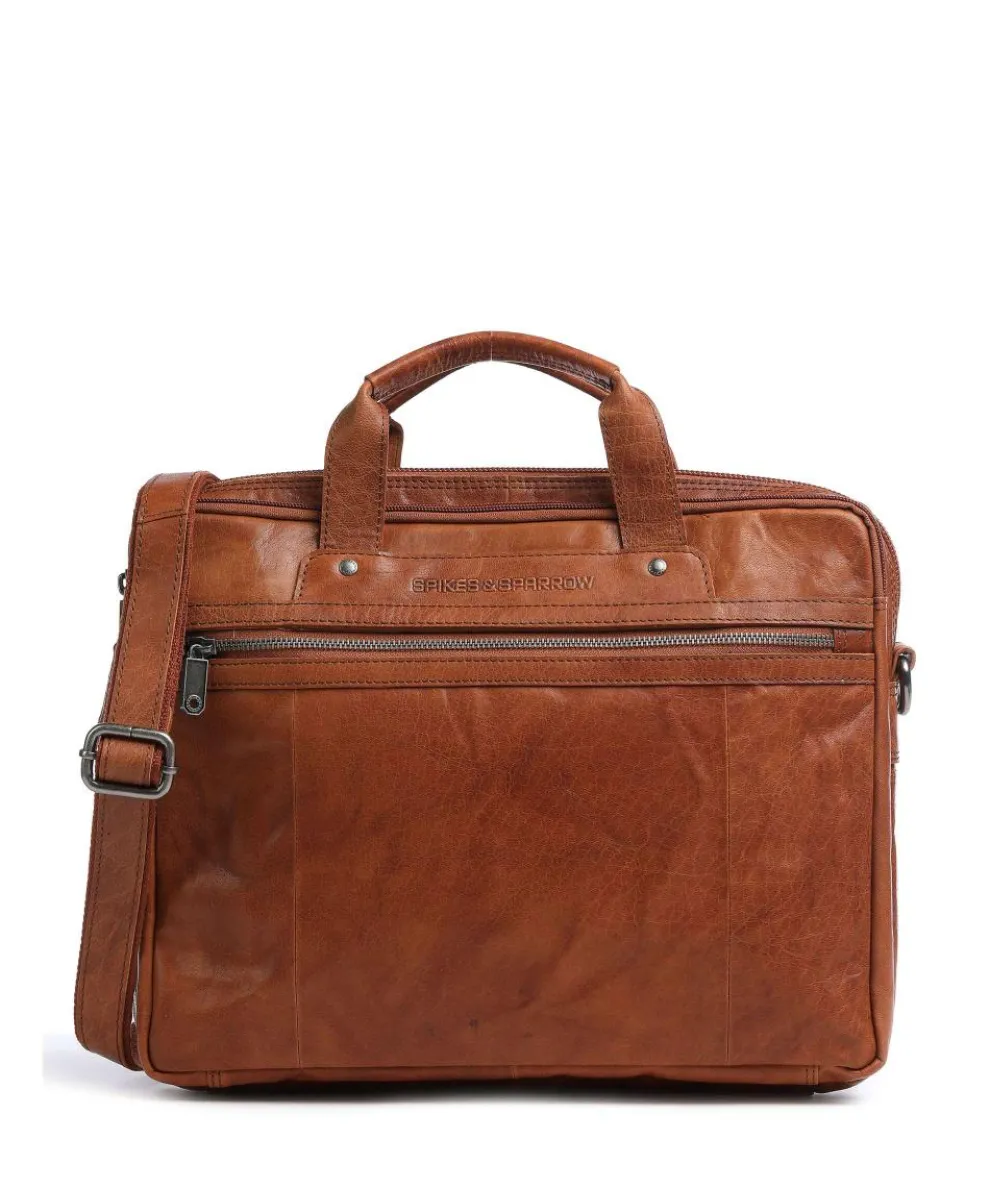 Bronco Aktentasche 15″ genarbtes Leder cognac